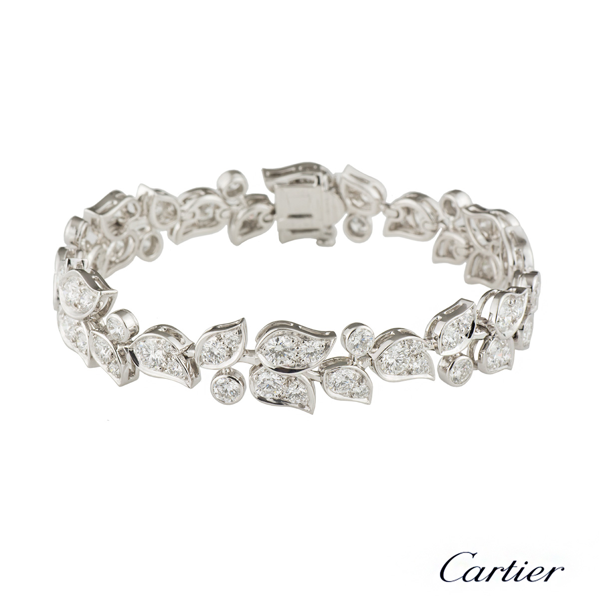  Cartier  Floral Diamond  Bracelet  7 49ct Rich Diamonds 